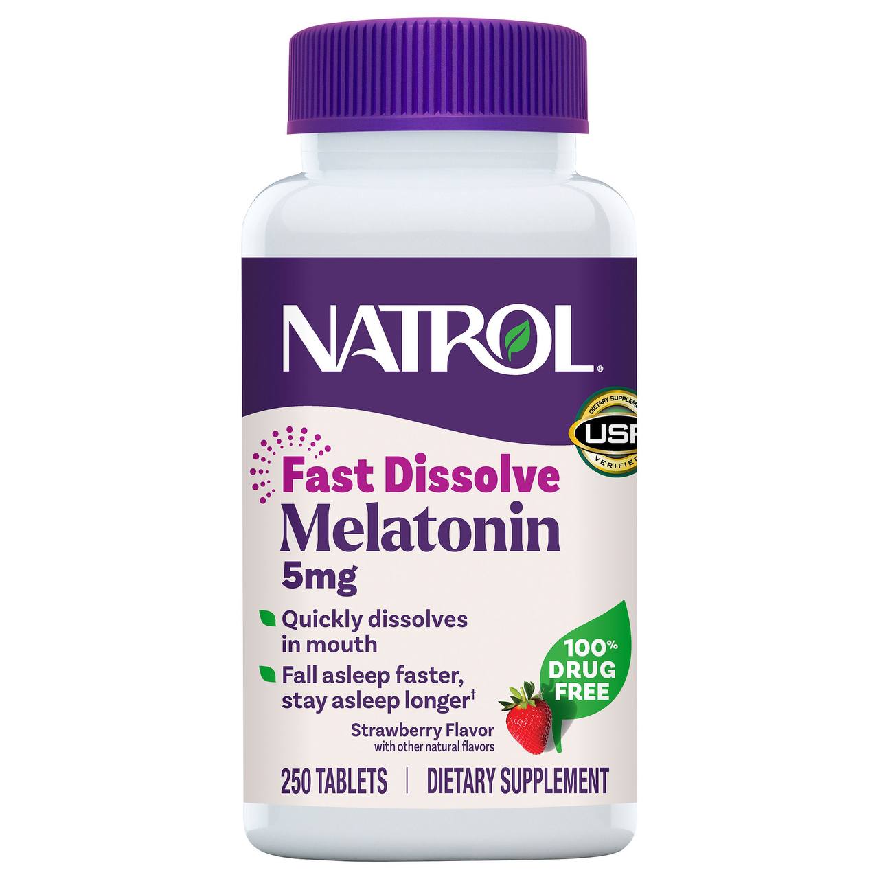 Natrol melatonin 5mg 250tabs fast dissolve strawberry