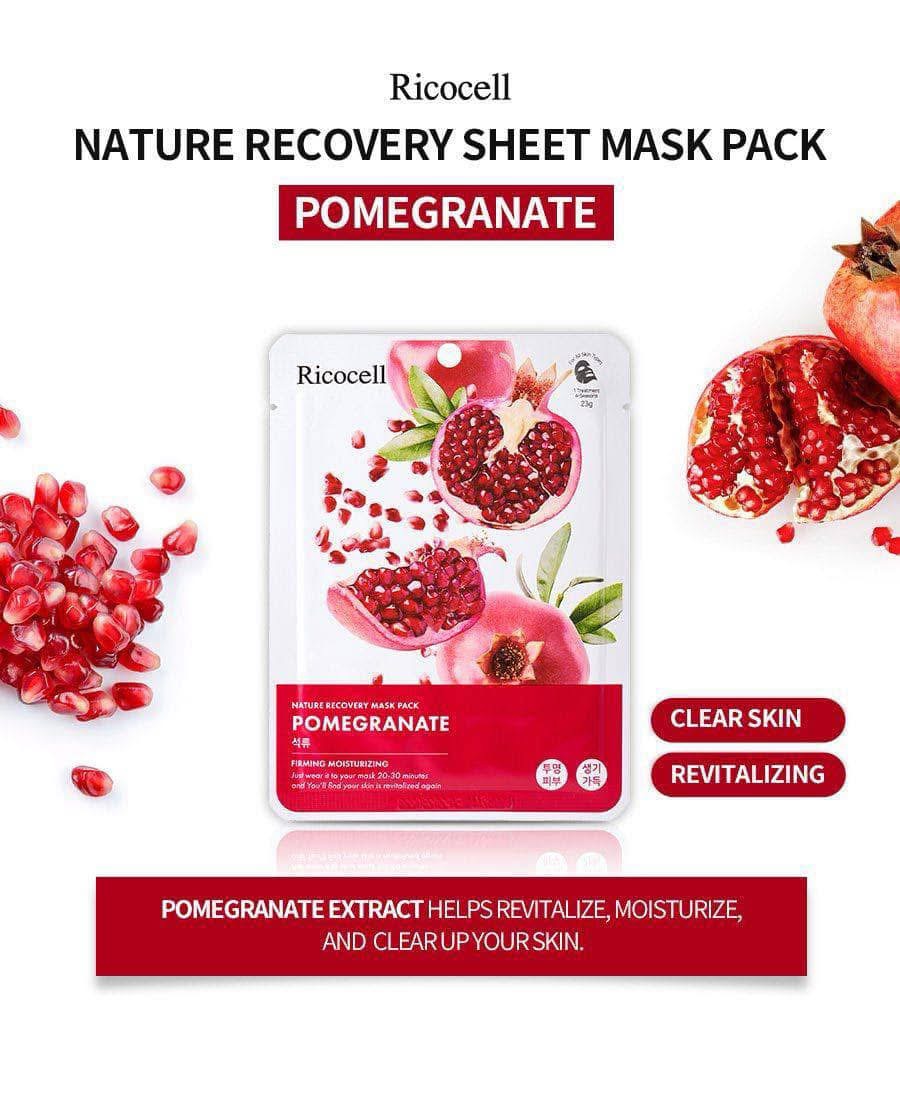 Ricocell Nature Recovery Mask Pack Pomegranate /1box